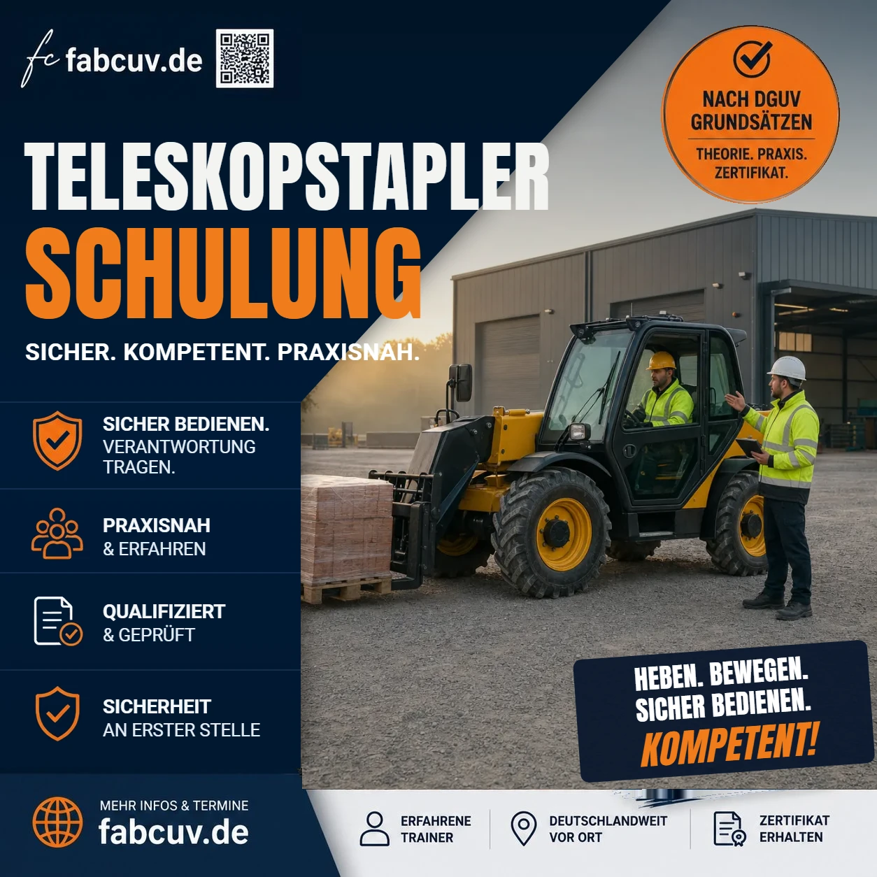 Teleskopstapler Schulung nach DGUV Grundsatz 308-009 – Starr und Roto sicher bedienen – Bedienerschulung fabcuv.de