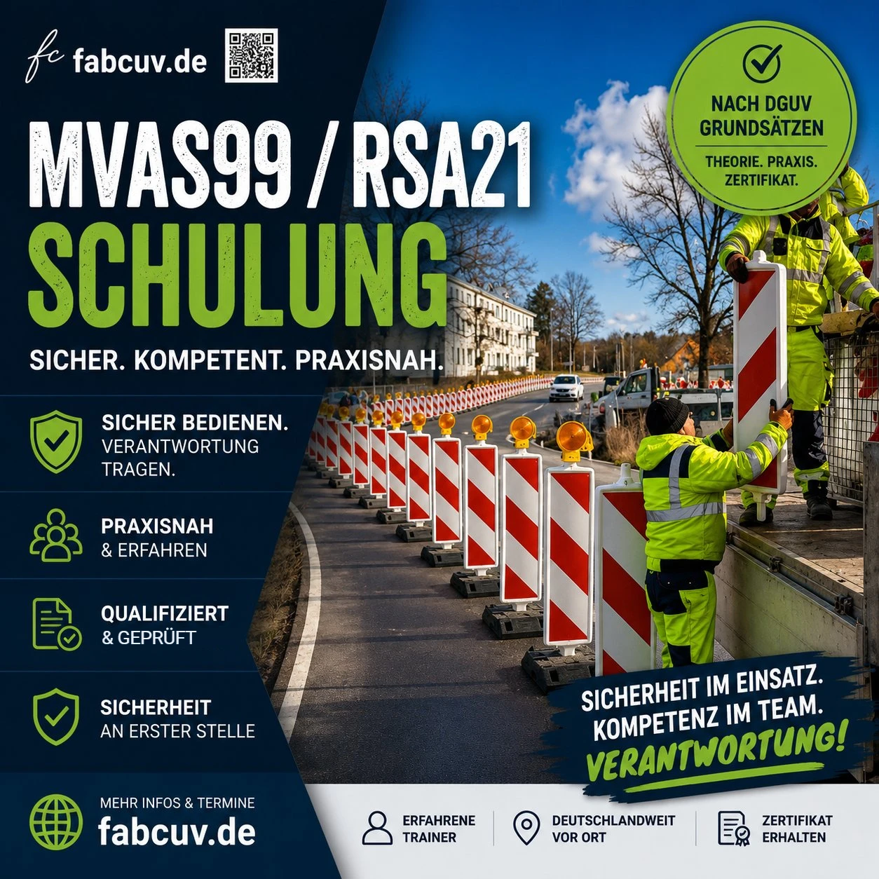 Verkehrssicherung Schulung MVAS 99 RSA 21 – Arbeitsstellen an Straßen absichern – Pflichtschulung fabcuv.de Geilenkirchen